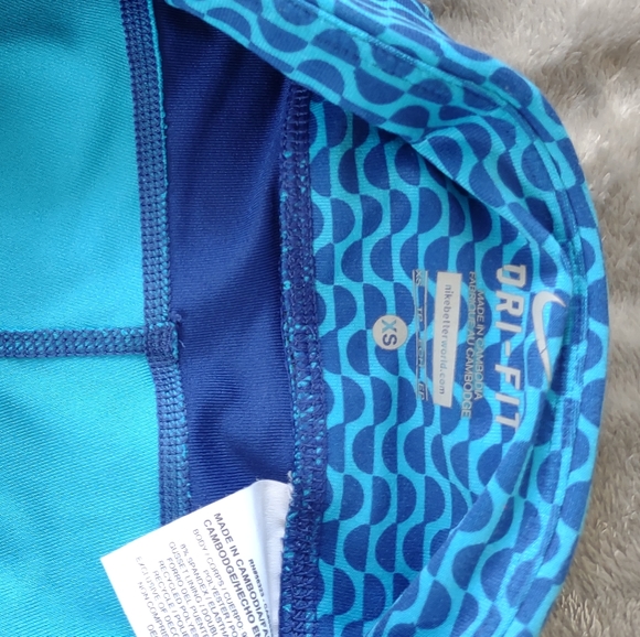 Blue Nike Running Dri-Fit Crop Leggings XS - Picture 10 of 11
